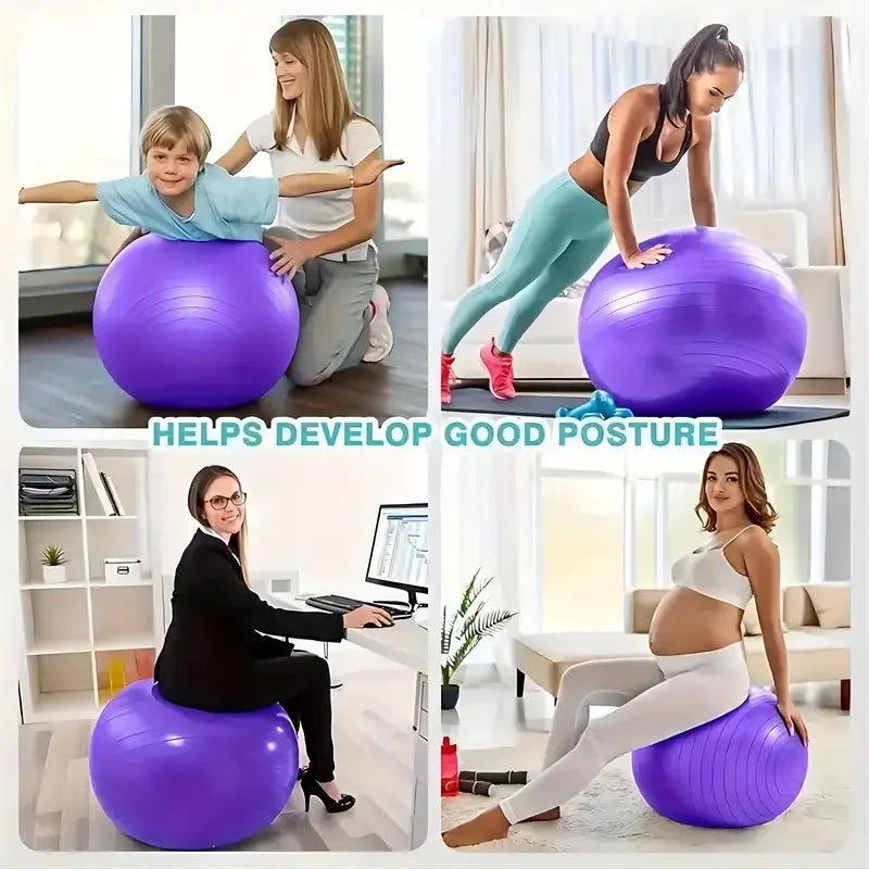 Durable PVC Yoga Ball with Textured Grip